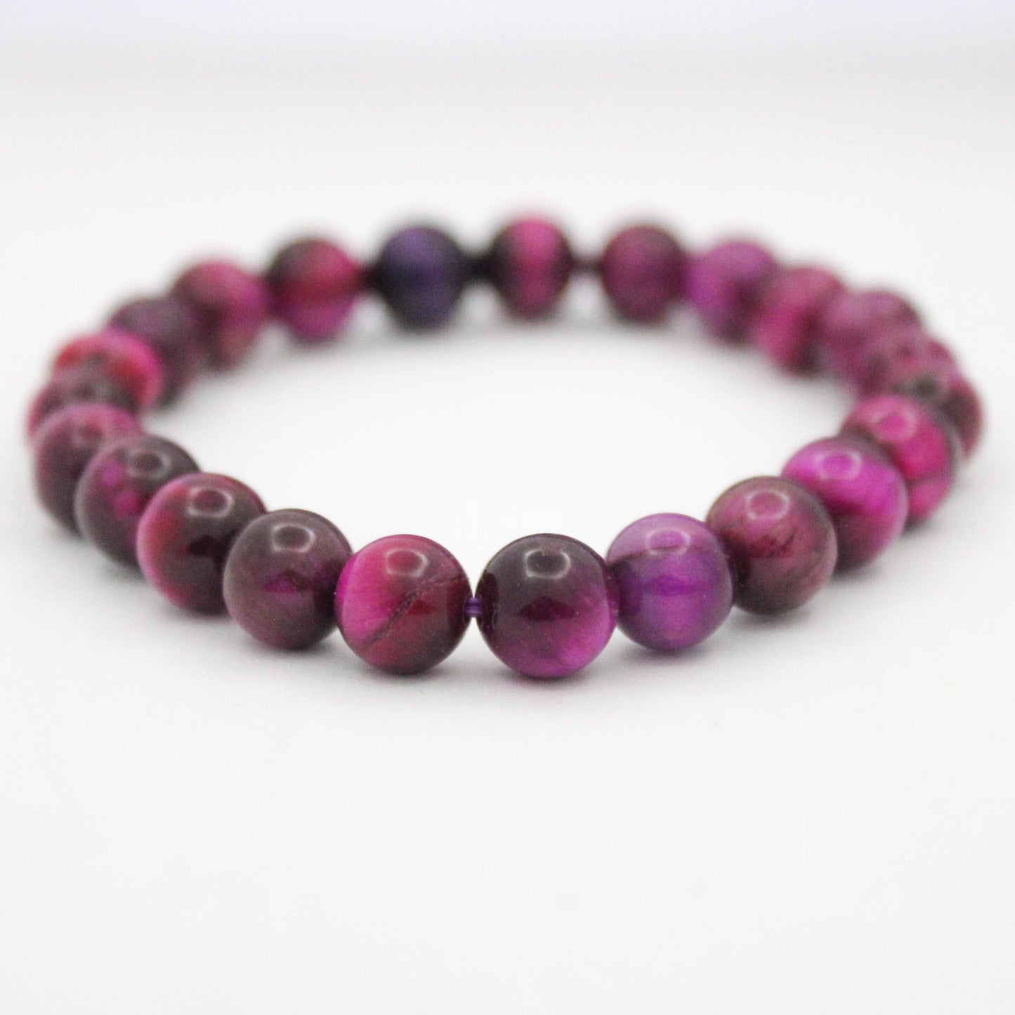 Pink Tigers Eye Bracelet (Dyed)