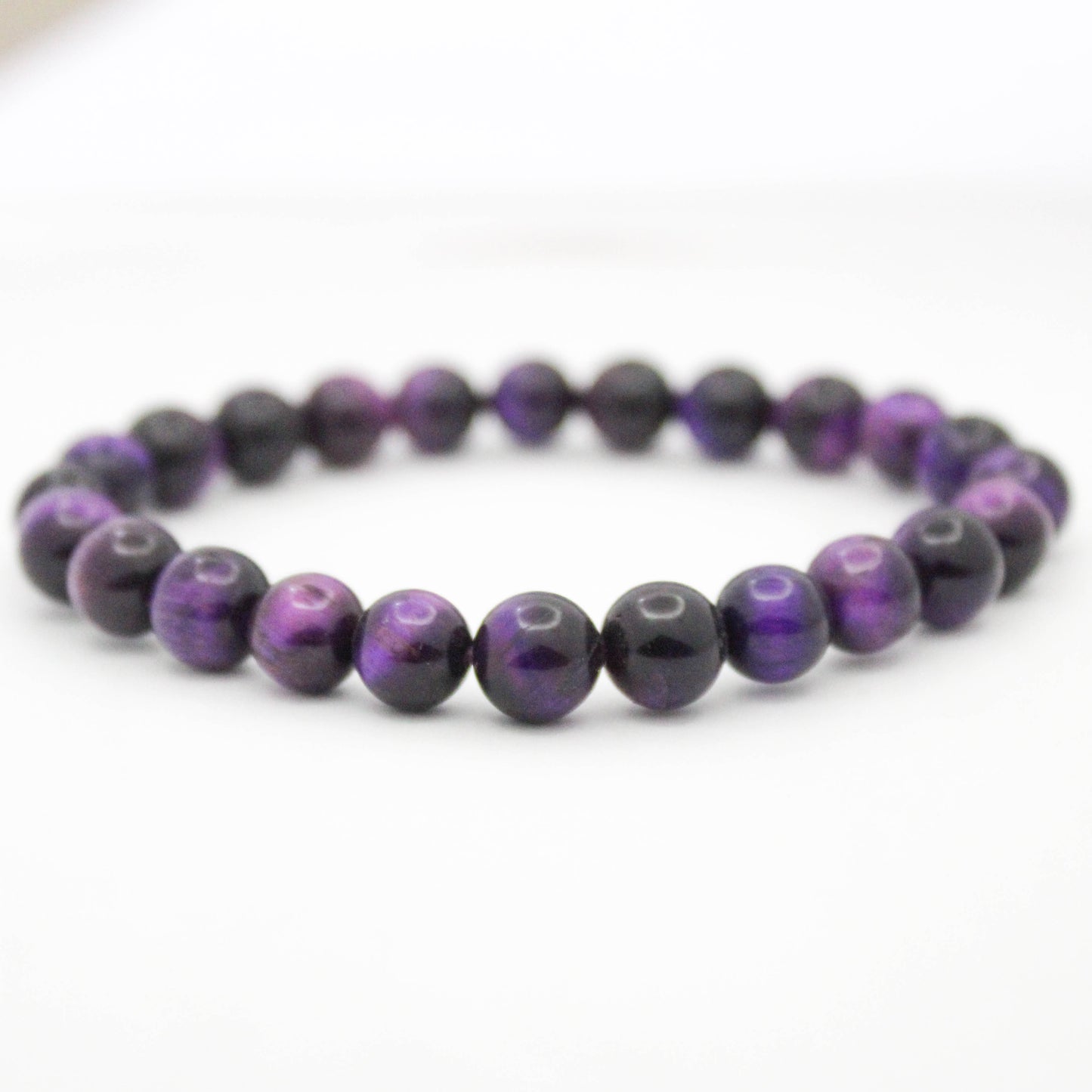Purple Tigers Eye Bracelet (Dyed)