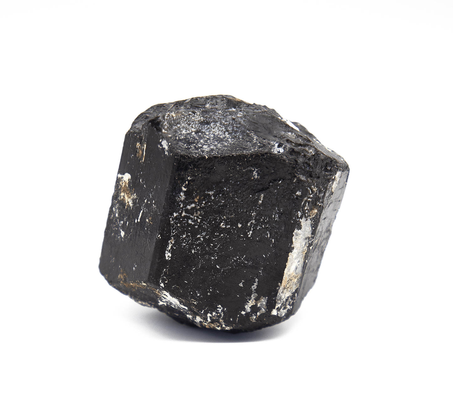 Black Tourmaline crystal for protection, grounding, and energetic cleansing, ideal for Root Chakra healing and shielding against negativity.