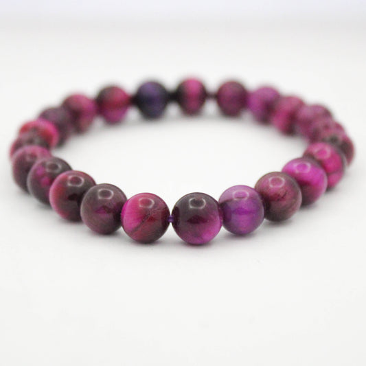 Pink Tigers Eye Bracelet (Dyed)