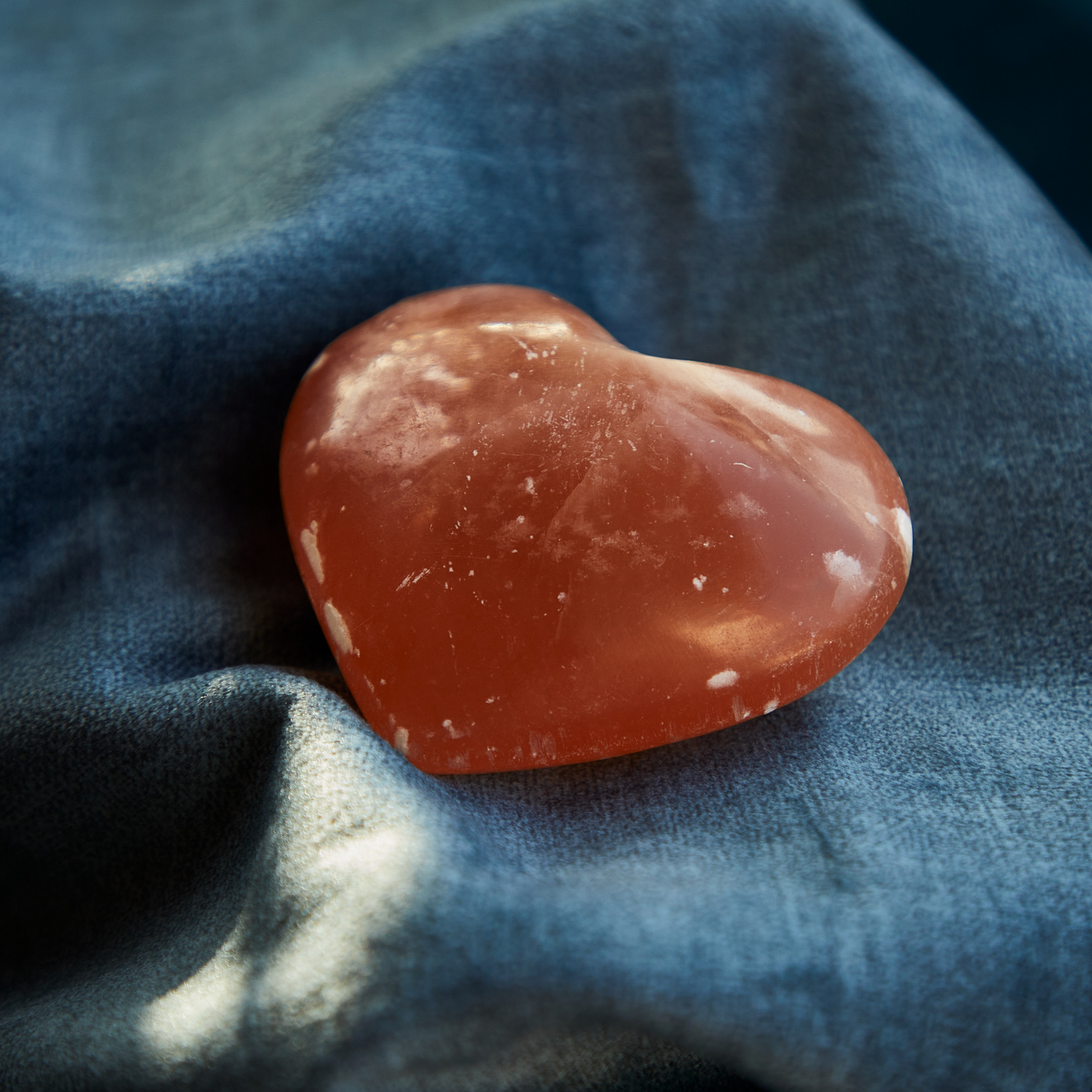 Orange Selenite crystal with a warm hue, known for promoting joy, emotional clarity, and spiritual growth. Ideal for Sacral and Solar Plexus Chakra work.