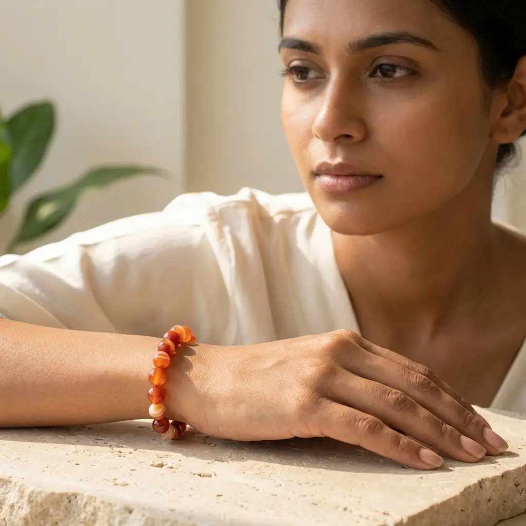 Hand Model_Carnelian Bracelet.webp