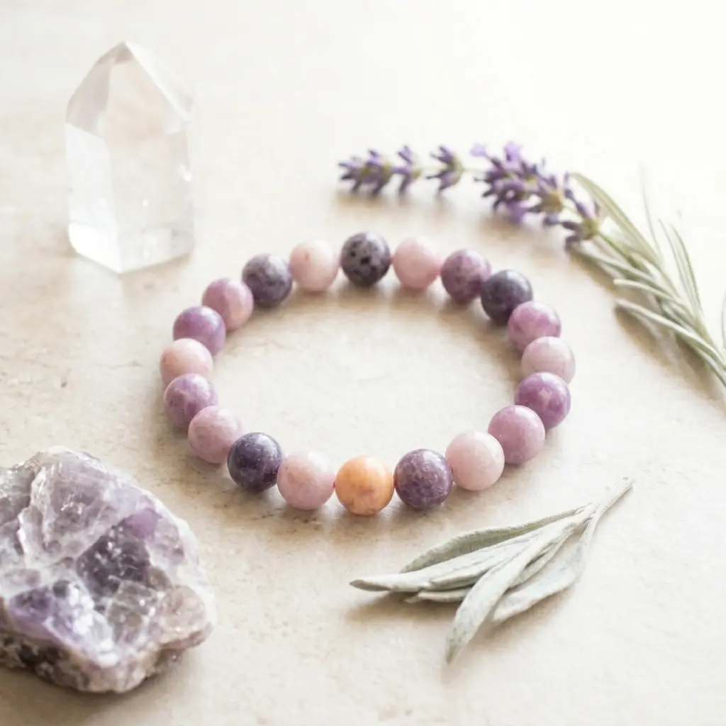 front view - bg - lepidolite bracelet1.webp