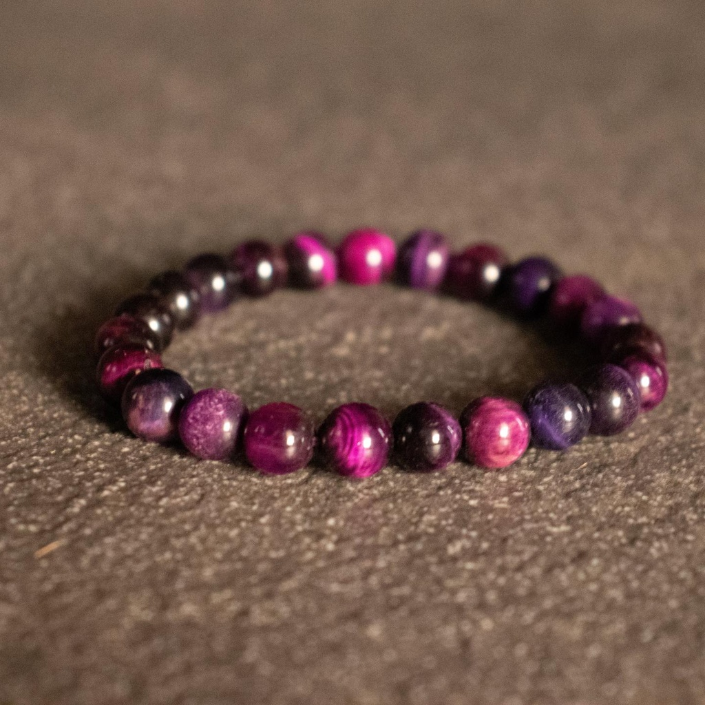 Purple Tigers Eye Bracelet (Dyed)